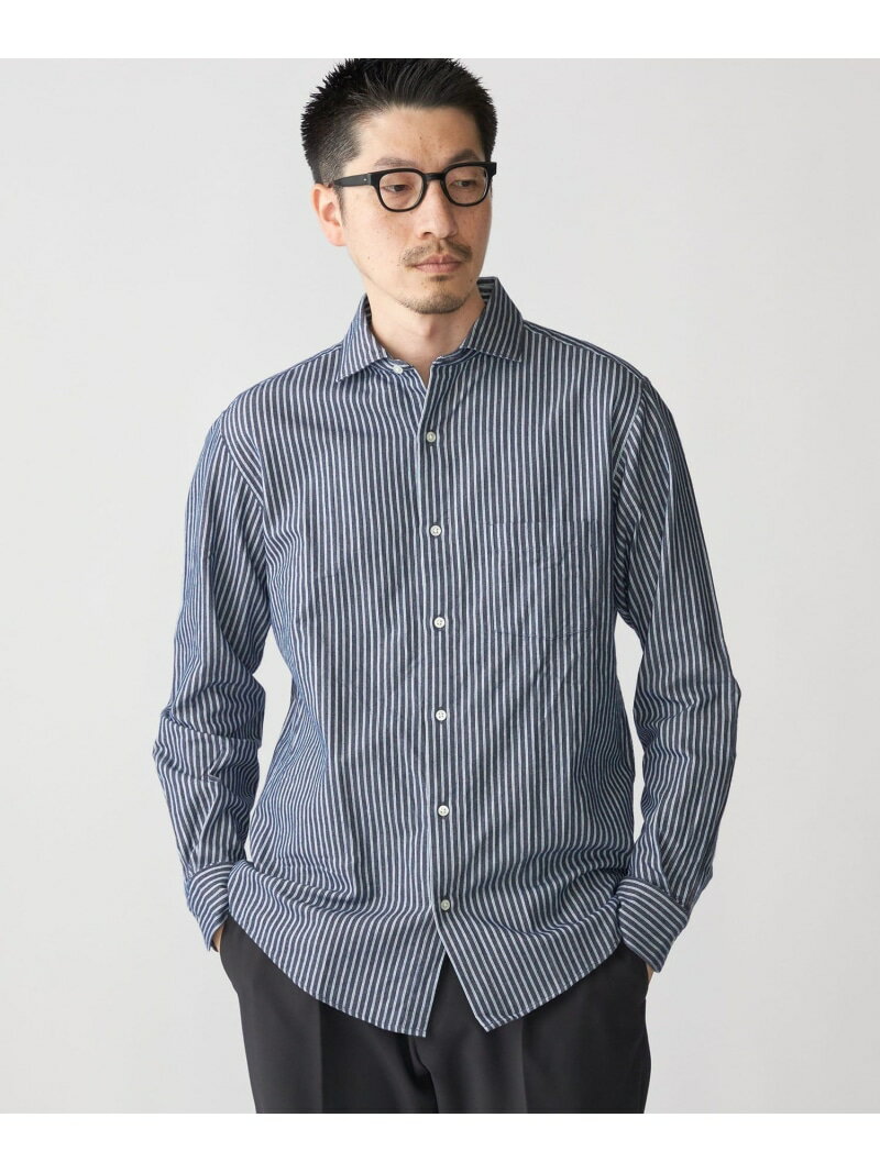 樂天商城 - 【SALE／50%OFF】SHIPS: セミワイド ギンガム/ストライプ ビエラ シャツ SHIPS MEN シップス トップス シャツ・ブラウス ベージュ ブルー ネイビー【RBA_E】【送料無料】[Rakuten Fashion]