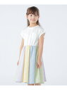 SHIPS KIDS:100~130cm / パネル チェック/ストライプ ワンピース SHIPS KIDS シップス ワンピース・ドレス ワンピース ホワイト ブラック ネイビー【送料無料】[Rakuten Fashion]