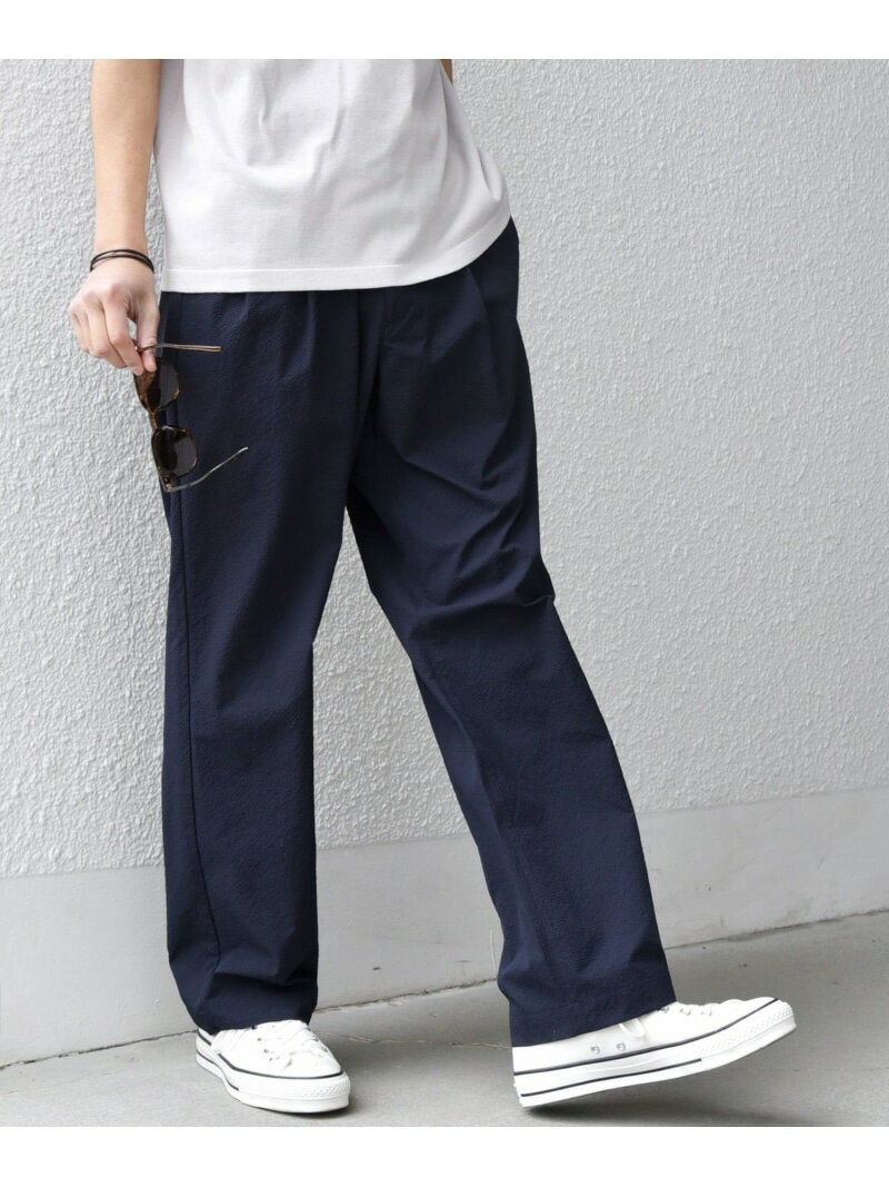 樂天商城 - SHIPS any:＜撥水/軽量/ストレッチ＞SOLOTEX(R) シアサッカー セミワイド イージーパンツ(セットアップ対応)25SS◇◇ SHIPS any シップス パンツ その他のパンツ ネイビー ブラック ブラウン【送料無料】[Rakuten Fashion]