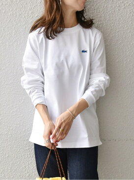 【SHIPS any別注】LACOSTE: NEW ヘビーウェイト コットン 長袖Tシャツ◇ SHIPS any シップス カットソー Tシャツ ホワイト ブラウン ブルー ネイビー【送料無料】[Rakuten Fashion]