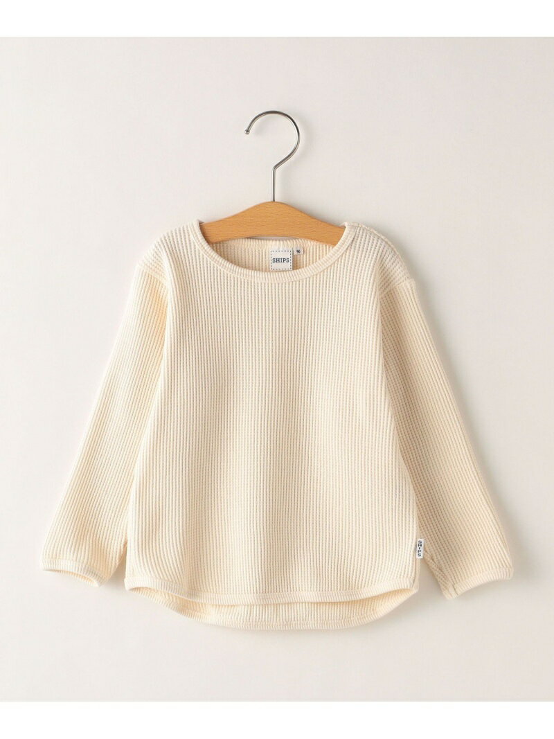 【SALE／30%OFF】SHIPS KIDS:80~90cm / ワッフル 長袖 カットソー SHIPS KIDS シップス トップス その他のトップス ホワイト ブラウン ブルー【RBA_E】[Rakuten Fashion]のサムネイル