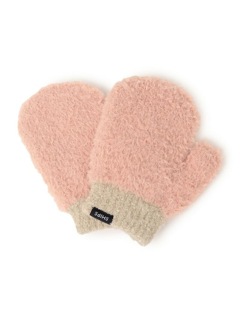 SHIPS KIDS:フェザータッチ ミトン SHIPS KIDS シップス ファッション雑貨 手袋 グレー ピンク ブラウ..
