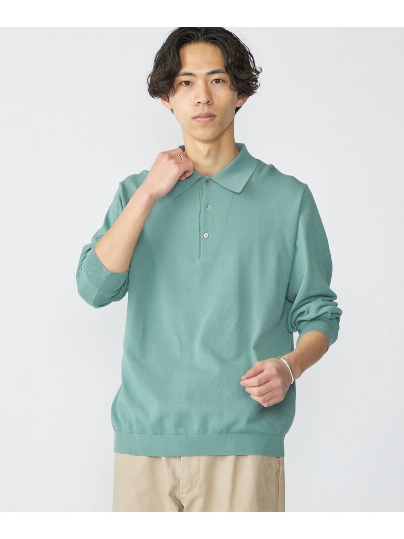樂天商城 - 【SALE／40%OFF】SHIPS:＜手洗い可能/抗菌防臭＞16ゲージ インレイ ロングスリーブ ポロニット SHIPS MEN シップス トップス ニット ネイビー グリーン【RBA_E】【送料無料】[Rakuten Fashion]