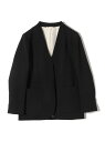 SHIPS Primary Navy Label: セミ フォーマル 梳毛 カラーレス ジャケット(セットアップ対応) SHIPS WOMEN シップス ジャケ...