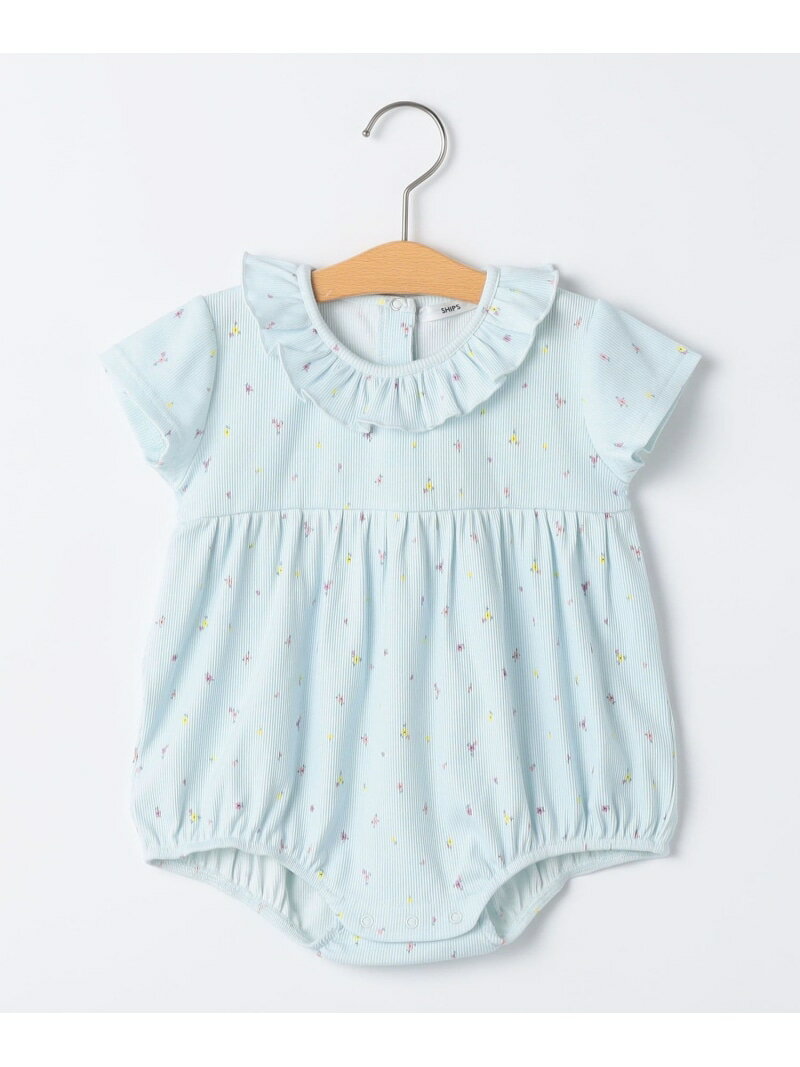 樂天商城 - SHIPS KIDS:70~80cm /フラワー テキスタイル リブ ロンパース SHIPS KIDS シップス マタニティウェア・ベビー用品 ロンパース・カバーオール ホワイト【送料無料】[Rakuten Fashion]