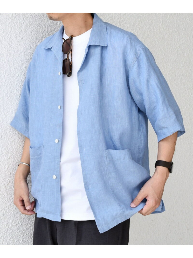 乐天商城 - 【SALE／40%OFF】SHIPS any: ピュアリネン キャンプポケット ハーフスリーブ オープン シャツ◇ SHIPS any シップス トップス シャツ・ブラウス オレンジ ブラック【RBA_E】【送料無料】[Rakuten Fashion]