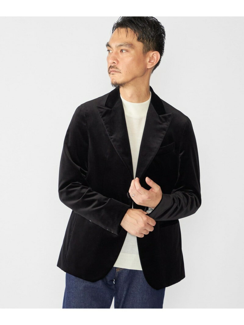 其它 - 【SHIPS別注】CARUSO: ベルベット ソリッド ジャケット SHIPS MEN シップス ジャケット・アウター テーラードジャケット・ブレザー ブラック【送料無料】[Rakuten Fashion]