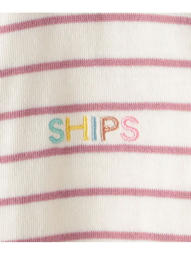 らしいピン SHIPS KIDS:接結 ボーダー 長袖 ロンパース SHIPS KIDS シップス マタニティー/ベビー ロンパース/カバーオール ブルー ピンク[Rakuten Fashion]：SHIPS　シップス メール