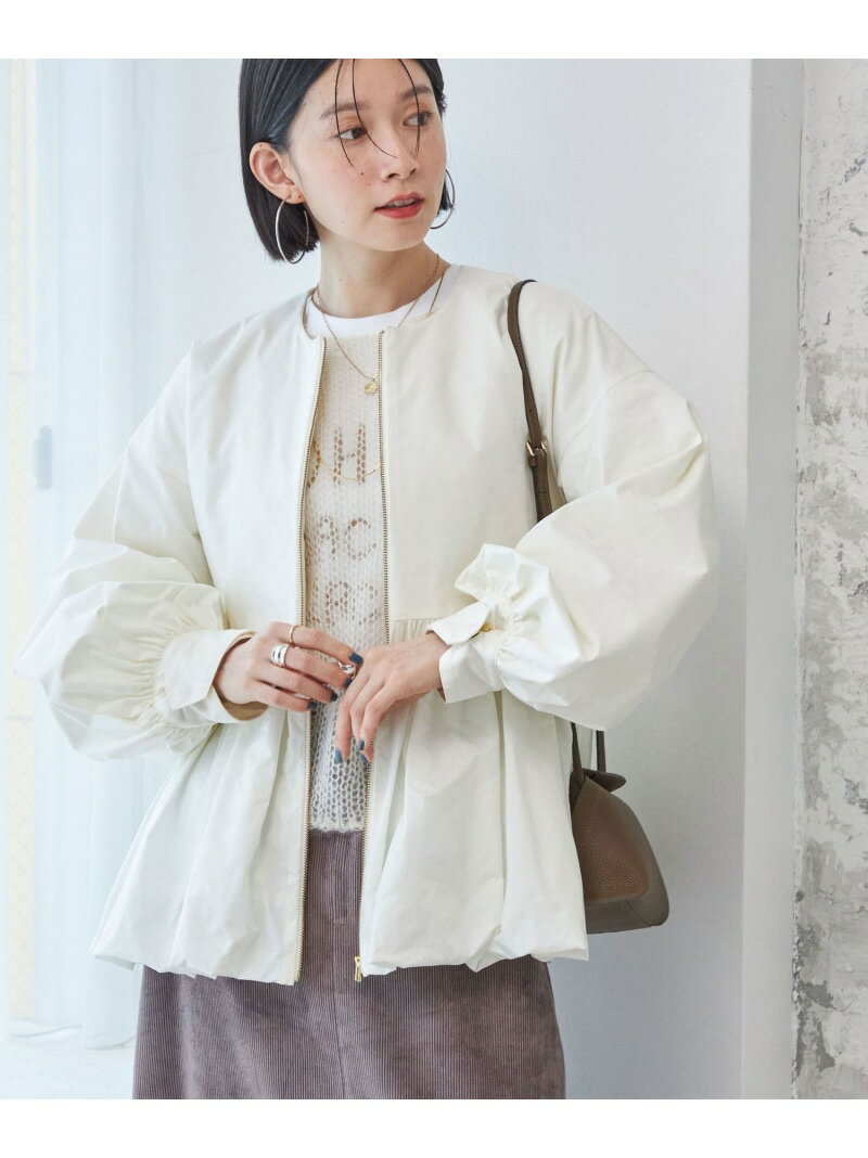 Mouton - 【SALE／60%OFF】ペプラム バルーン 中綿 ブルゾン SHIPS WOMEN シップス ジャケット・アウター ムートンコート ブラック ホワイト ベージュ【RBA_E】【送料無料】[Rakuten Fashion]