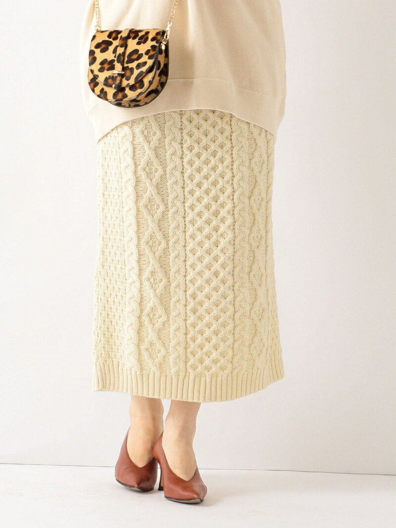 【SALE／50%OFF】KERRY WOOLLEN MILLS: ニットスカート SHIPS any シップス スカート ロング・マキシスカート ブラウン ピンク グレー【RBA_E】【送料無料】[Rakuten Fashion]