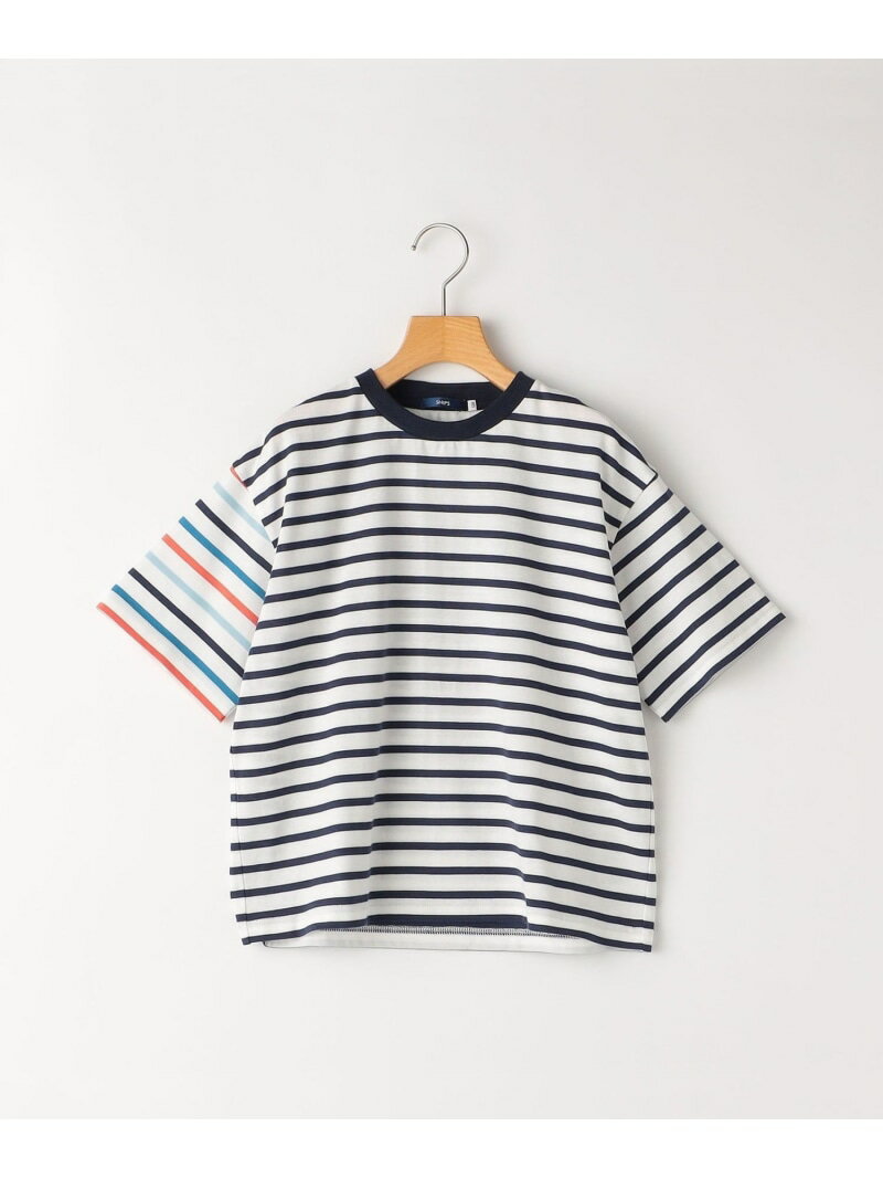 SHIPS KIDS:80~90cm / オーガニック コットン ボーダー TEE SHIPS KIDS シップス トップス カットソー・Tシャツ ホワイト ネイビー