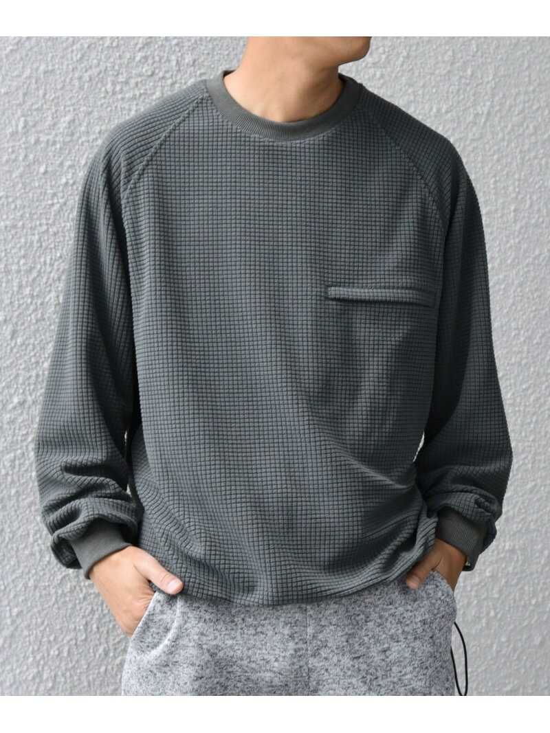 SHIPS any:＜洗濯機可能＞グリッド フリース スピンドル ポケット プルオーバー◇ SHIPS any シップス ..