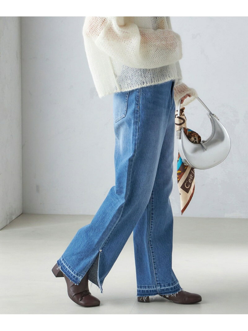 樂天商城 - 【SALE／60%OFF】〈洗濯機可能〉サイド スリット ストレート デニム 24AW SHIPS WOMEN シップス パンツ ジーンズ・デニムパンツ ブラック ブルー【RBA_E】【送料無料】[Rakuten Fashion]