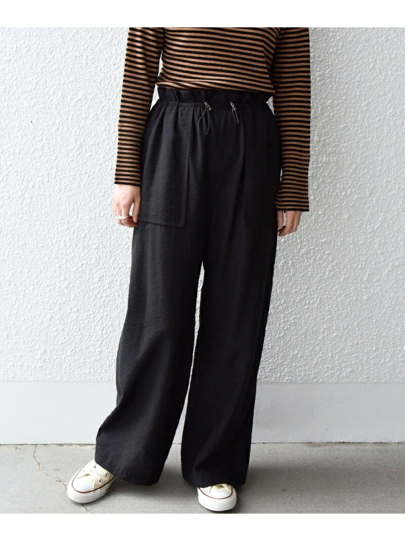 【SALE／40%OFF】SHIPS any:＜ウォッシャブル＞ウエスト ドローコード セミ ワイド パンツ2 SHIPS any シップス パンツ その他のパンツ ブラック カーキ ブラウン ピンク ネイビー【RBA_E】【先行予約】*【送料無料】[Rakuten Fashion]のサムネイル