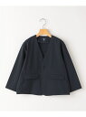 SHIPS KIDS:145~160cm /＜多機能＞ネイビー ノーラペル ジャケット SHIPS KIDS シップス ジャケット・アウター ノーカラージャケット ネイビー【送料無料】[Rakuten Fashion]