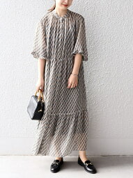 シップス 服 レディース 【SALE／70%OFF】＜手洗い可能＞SPRINTEX ティアードワンピース◇ SHIPS WOMEN シップス ワンピース・ドレス その他のワンピース・ドレス ブルー ブラウン【RBA_E】【送料無料】[Rakuten Fashion]