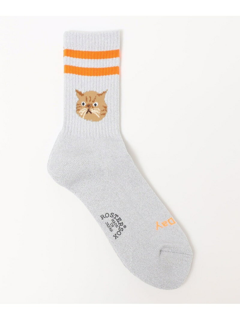 乐天商城 - ROSTER SOX: CAT SHIPS MEN シップス 靴下・レッグウェア 靴下 オレンジ ブルー[Rakuten Fashion]