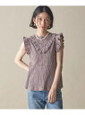 NINE CASE:<手洗い可能>フリル ノースリーブ トップス SHIPS WOMEN シップス トップス その他のトップス ワインレッド ブラック【送料無料...