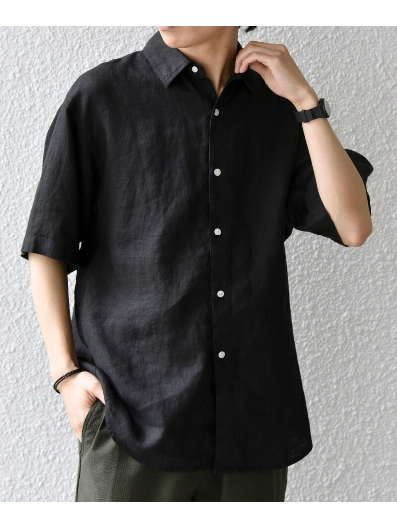 Rakuten - SHIPS any:＜洗濯機可能＞NOVELTEX リネン レギュラーカラー シャツ◇ SHIPS any シップス トップス シャツ・ブラウス ブラウン ブラック グレー【送料無料】[Rakuten Fashion]