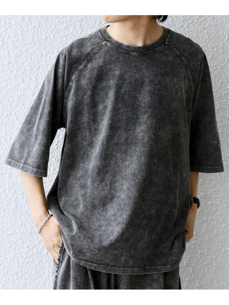 Rakuten - 【SHIPS any別注】ONEITA: ケミカルウォッシュ リラックス ラグラン Tシャツ(セットアップ対応)◇ SHIPS any シップス トップス カットソー・Tシャツ グリーン ブラック グレー【送料無料】[Rakuten Fashion]
