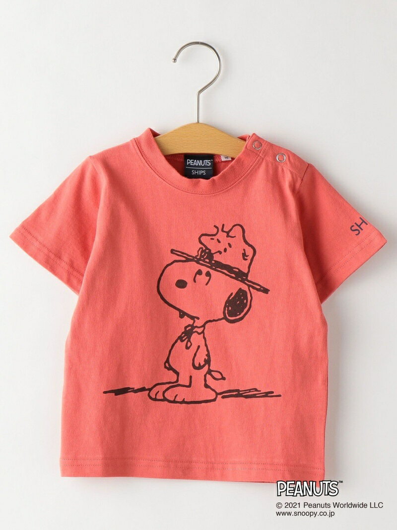 SHIPS KIDS:スヌーピー 半袖 TEE(80~90cm) SHIPS KIDS シップス カットソー キッズカットソー ブルー ホワイト ピンク グリーン【送料無料】[Rakuten Fashion]