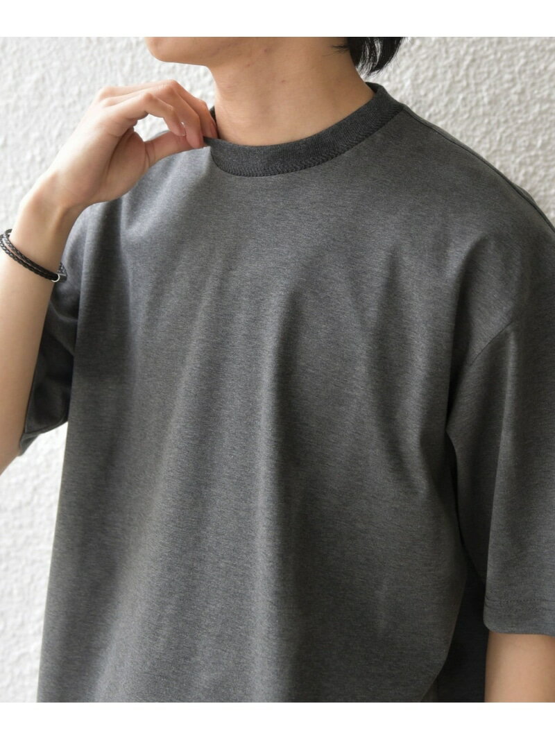 Rakuten - SHIPS any:＜接触冷感/遮熱/UVカット＞COOL TOUCH スムース デザイン リブ セミ モックネック Tシャツ◇ SHIPS any シップス トップス カットソー・Tシャツ ホワイト ブラック ベージュ グレー【送料無料】[Rakuten Fashion]
