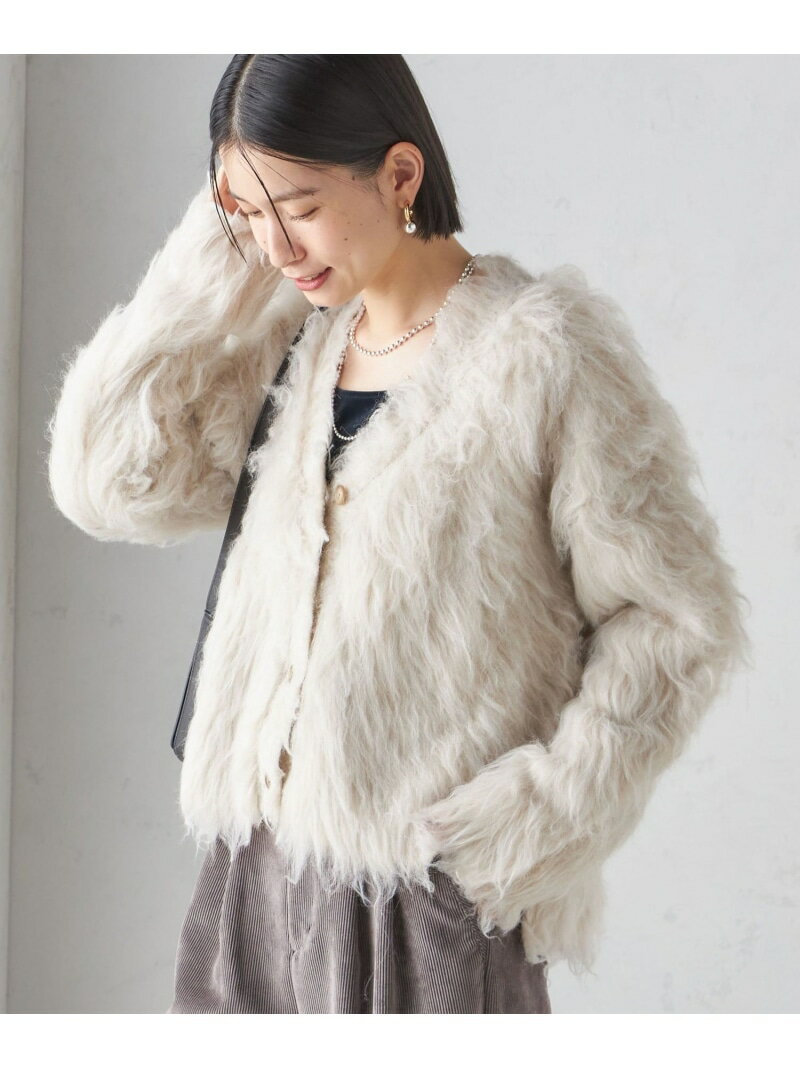 【SALE／50%OFF】＜手洗い可能＞シャギー ファー カーディガン SHIPS WOMEN シップス トップス カーディガン オレンジ ネイビー ブラウン【RBA_E】【送料無料】[Rakuten Fashion]のサムネイル