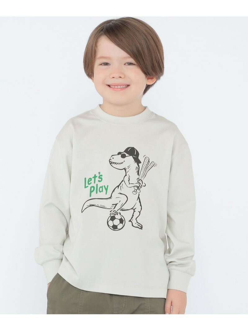 Rakuten - 【SALE／30%OFF】【SHIPS KIDS別注】ARCH&LINE:100~130cm / ダイナソー ロングスリーブ Tシャツ SHIPS KIDS シップス トップス カットソー・Tシャツ グレー【RBA_E】【送料無料】[Rakuten Fashion]