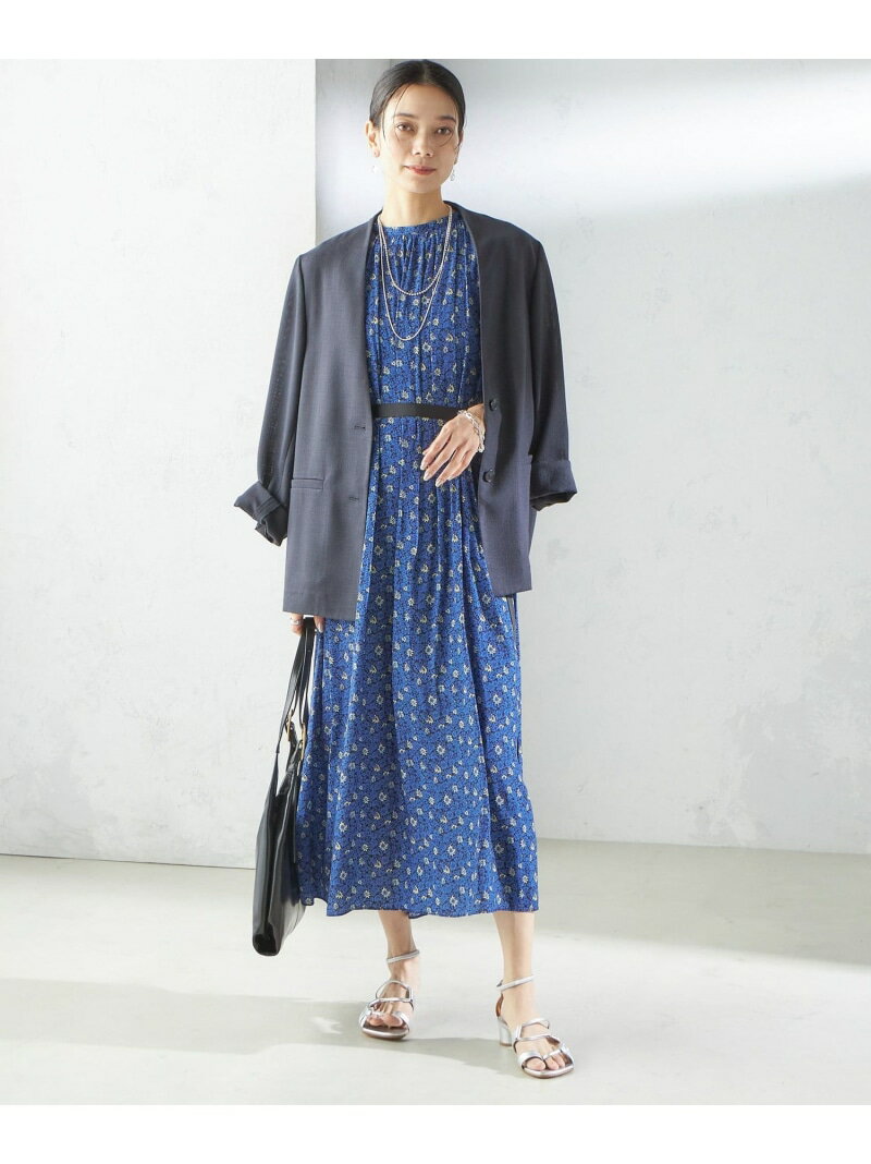 ＜手洗い可能＞割繊 フラワー プリント ノースリーブ ワンピース SHIPS WOMEN シップス ワンピース・ドレス ワンピース ブラウン ブルー イエロー【送料無料】[Rakuten Fashion]のサムネイル