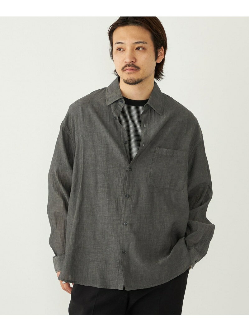 Rakuten - 【SHIPS Colors別注】Engineer:シアー デニム シャツ◇ SHIPS Colors シップス トップス シャツ・ブラウス ブラック ネイビー【送料無料】[Rakuten Fashion]
