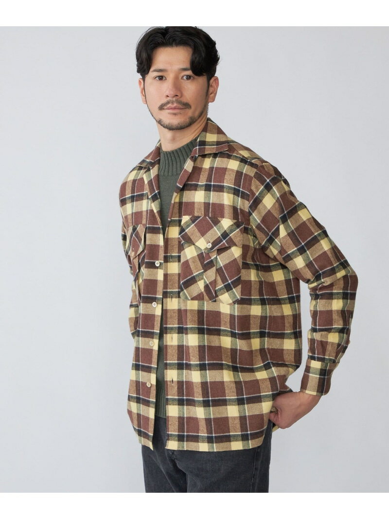 樂天商城 - 【SALE／50%OFF】【SHIPS別注】Errico Formicola: コットンフランネル チェック オーバーシャツ SHIPS MEN シップス トップス シャツ・ブラウス ブラウン【RBA_E】【送料無料】[Rakuten Fashion]