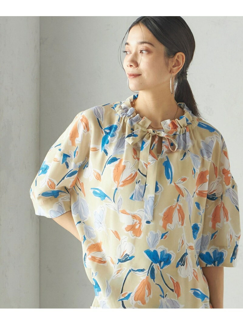 IPEKER花柄フリルネックリボン...