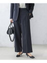 タキシード クロス ストレート パンツ SHIPS WOMEN シップス パンツ スラックス・ドレスパンツ ネイビー ベージュ【送料無料】[Rakuten Fa...
