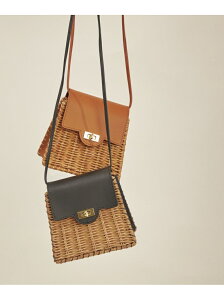 【SALE／35%OFF】The Bagmati: ラタン コンビ ポシェット SHIPS WOMEN シップス バッグ ショルダーバッグ ブラック ブラウン【RBA_E】【送料無料】[Rakuten Fashion]