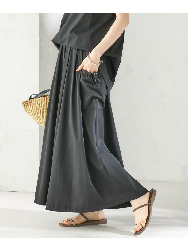 Rakuten - 【SHIPS別注】TAION: ＜UVカット/接触冷感/吸水速乾＞サイド ポケット スカート SHIPS WOMEN シップス スカート ロング・マキシスカート ブラック ホワイト【送料無料】[Rakuten Fashion]