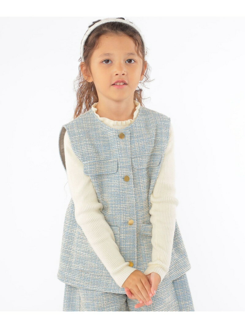 【SALE／40%OFF】SHIPS KIDS:100~140cm / ツイード ベスト SHIPS KIDS シップス トップス ベスト・ジレ ブルー ブラウン【RBA_E】【送料無料】[Rakuten Fashion] 3