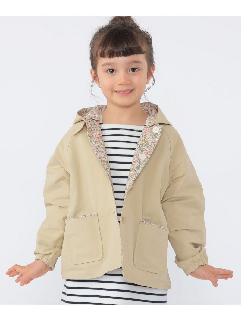 SHIPS KIDS:100~130cm / リバティ リバーシブル フード コート SHIPS KIDS シップス ジャケット・アウター その他のジャケット・アウター ベージュ ネイビー【送料無料】[Rakuten Fashion]
