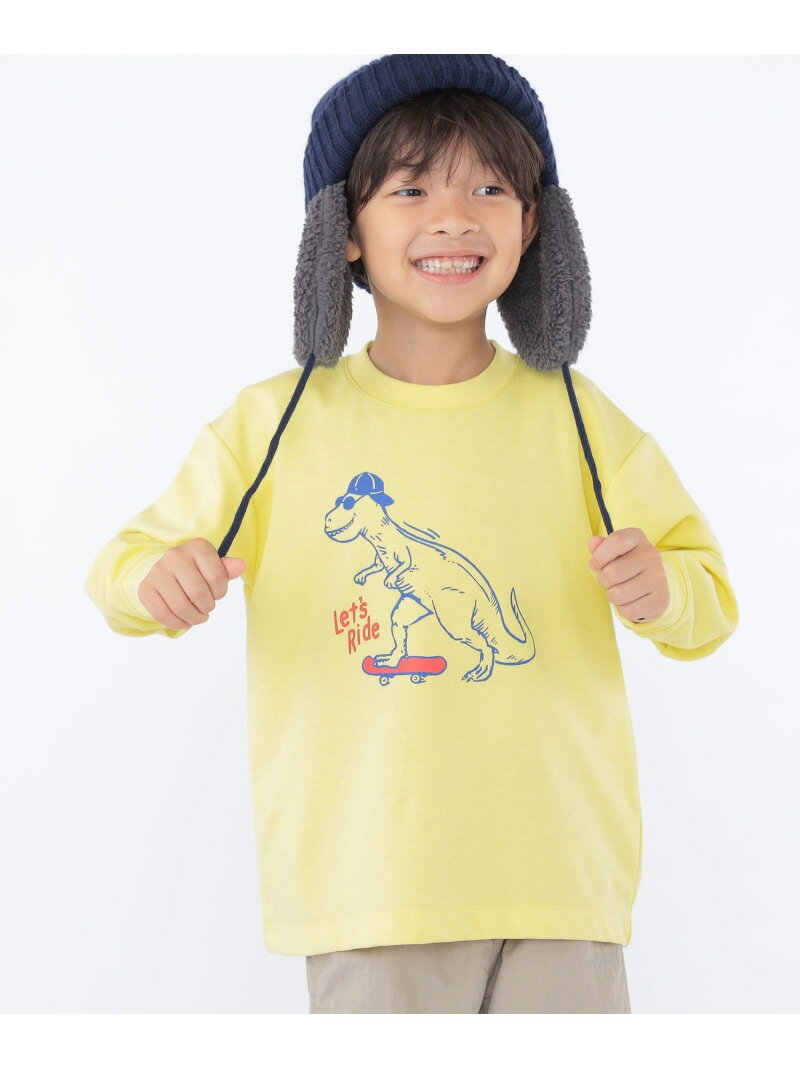 【SALE／30%OFF】SHIPS KIDS:100~130cm /＜吸水速乾＞恐竜 プリント 長袖 TEE SHIPS KIDS シップス トップス カットソー・Tシャツ ホワイト イエロー【RBA_E】【送料無料】[Rakuten Fashion]