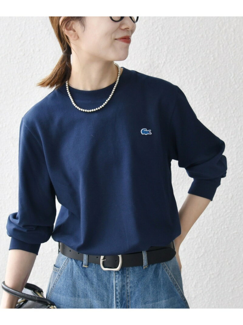 【SHIPS any別注】LACOSTE:＜洗濯機可能＞ピケ クルーネック ロンT 25AW SHIPS any シップス トップス カットソー・Tシャツ ネイビー ホワイト【送料無料】[Rakuten Fashion]のサムネイル