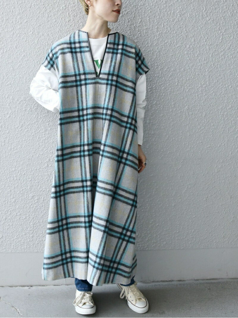 【SALE／50%OFF】SHIPS any:＜ウォッシャブル＞FAbRICA チェック テント ワンピース SHIPS any シップス ワンピース・ドレス その他のワンピース・ドレス オレンジ ブルー【RBA_E】【送料無料】[Rakuten Fashion]