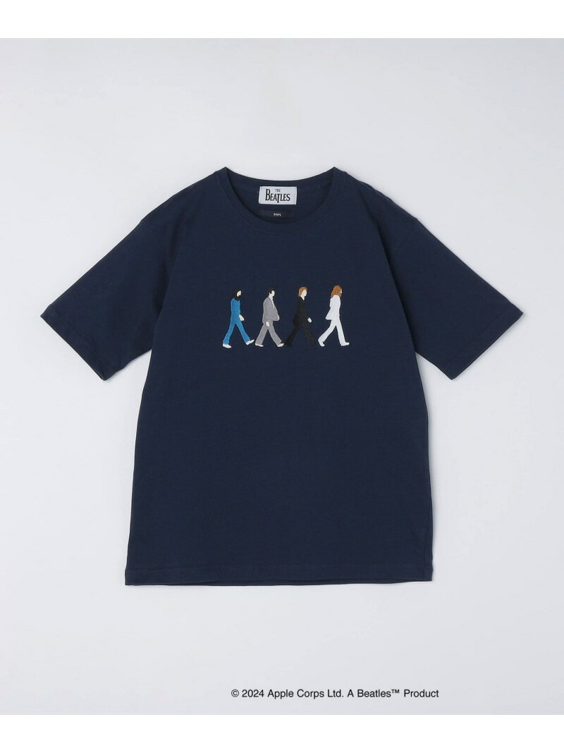 【SALE／10%OFF】*SHIPS: THE BEATLES エンブロイダリー Tシャツ 24SS SHIPS シップス トップス カットソー・Tシャツ ネイビー ホワイト ブルー【RBA_E】【先行予約】*【送料無料】[Rakuten Fashion]