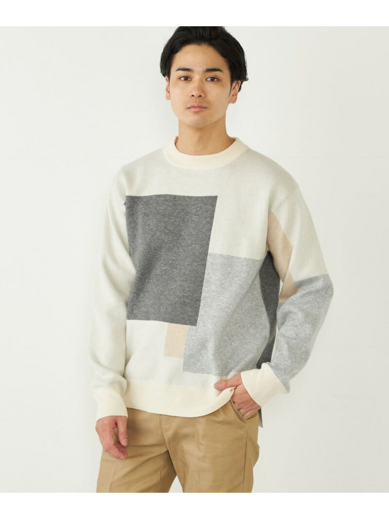 【SALE/50% OFF】SHIPS Colors: <Machine Washable> All-over Jacquard Knit SHIPS Colors Tops Knit Green Navy Brown Beige Black 【RBA_E】 [Rakuten Fashion]