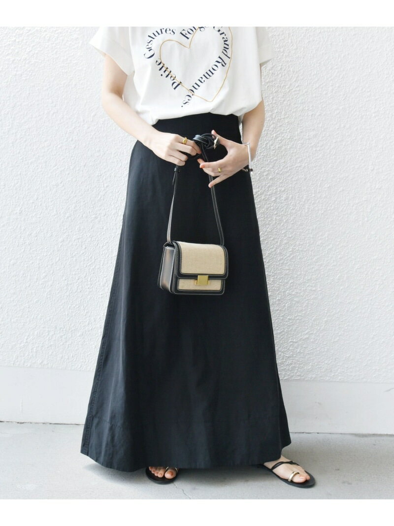 【SALE／60%OFF】＜手洗い可能＞麻混 フレア マキシ スカート SHIPS WOMEN シップス スカート ロング・マキシスカート ブラウン ブラック【RBA_E】【送料無料】[Rakuten Fashion]のサムネイル