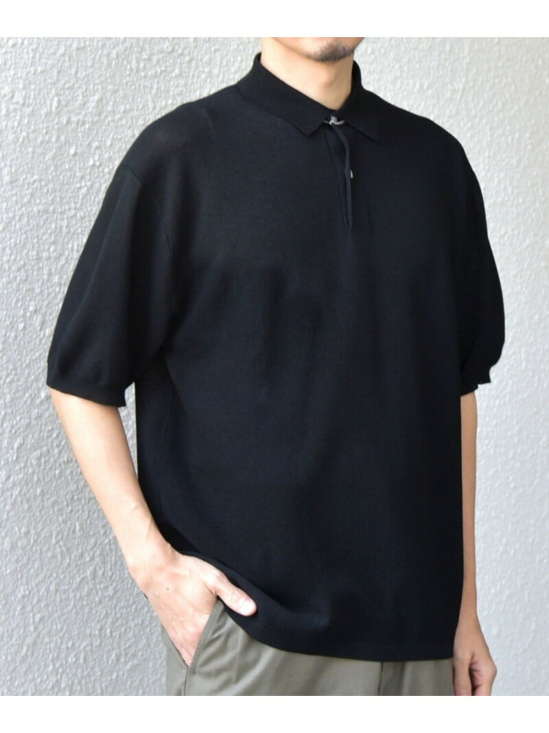 Rakuten - SHIPS any:＜手洗い可能＞TEXBRID(R) ドライタッチ サマー ニット ポロシャツ◇ SHIPS any シップス トップス ポロシャツ グレー ネイビー ブラック【送料無料】[Rakuten Fashion]