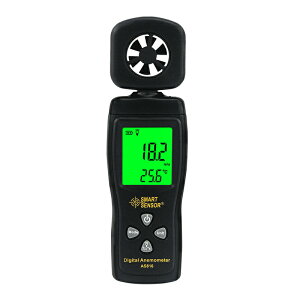SMART SENSOR 【メーカー正規品】 風速計 AS816 気象観測 対気速度測定器 コンパクト 風速測定 風量測定 バックライト付き アナログ/デジタル表示 最大値・最小値保持機能 簡単操作 ハンディ 持ち運び 一年保証 送料無料