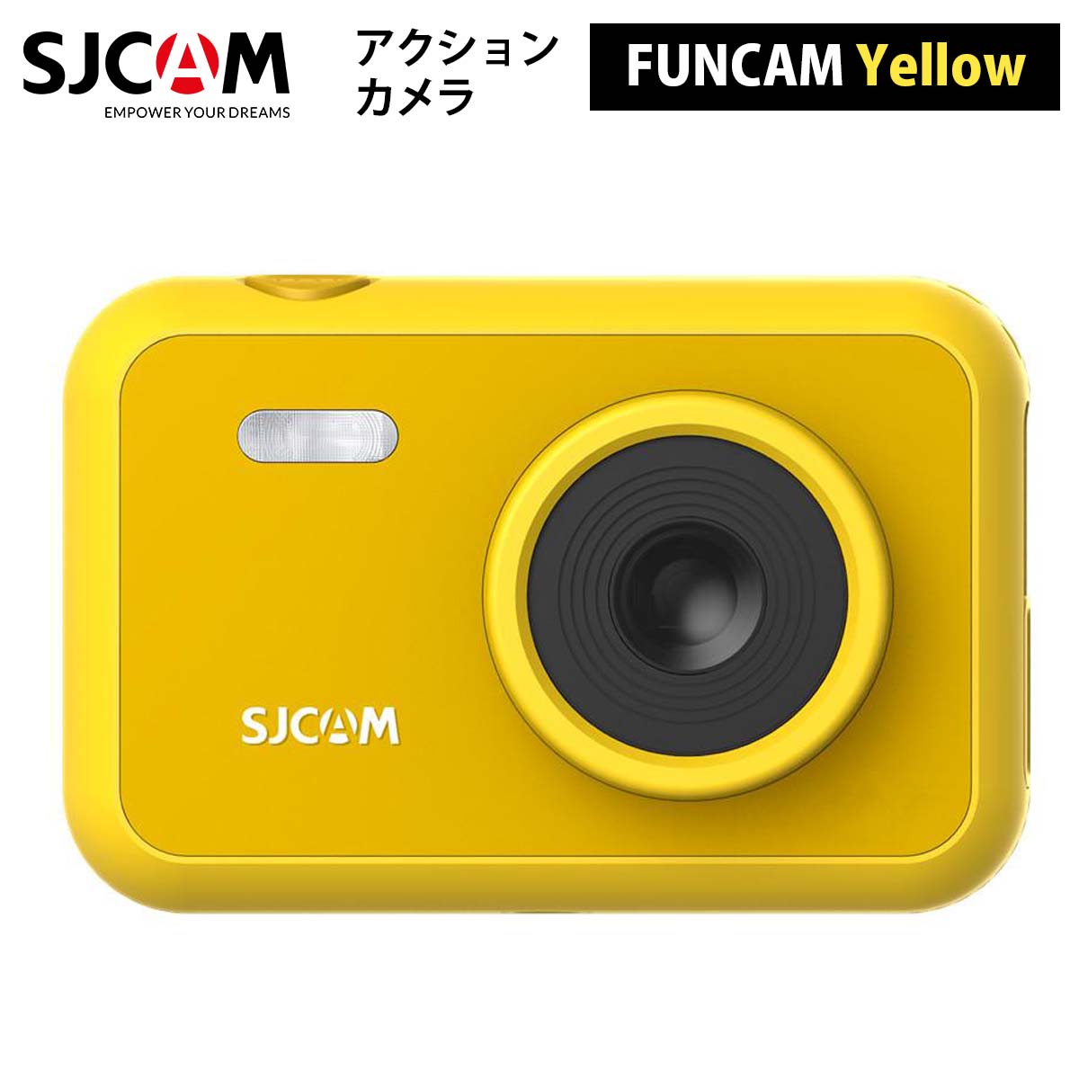 SJCAM  アクションカメラ FUNCAM（色：イエロー） 子供用 セルフタイマー タイムラプス 720PHD かわいいデザイン 選べるカラー フォトフレーム プレゼント お祝い 誕生日