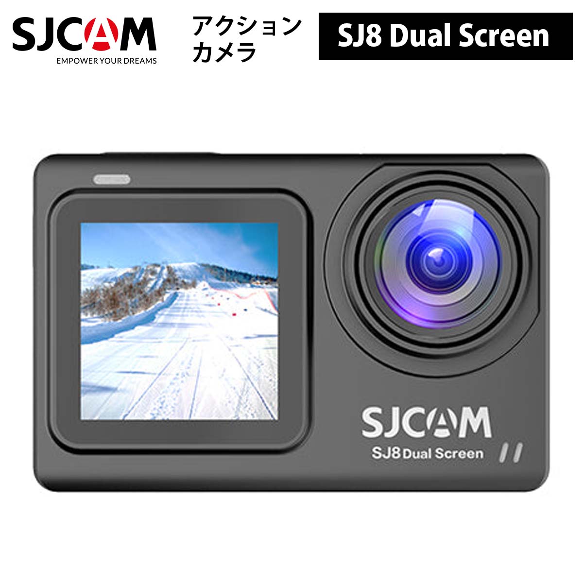 SJCAMアクションスポーツカメラ SJ8 DualScreen（ブラック）デュアルモニター スーパーナイトビジョン 4K超クリア解像度 WIFI 170度広角レンズ 1200万HDピクセル