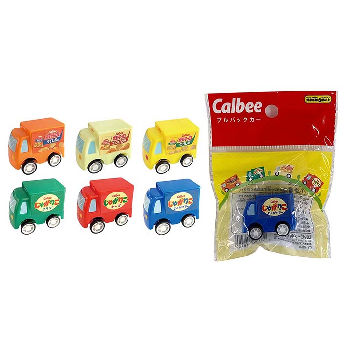 カルビー プルバックカー【12個入り】グッズ　景品　イベント　バラエティ雑貨　車　スナック　お菓子　柄　領収書