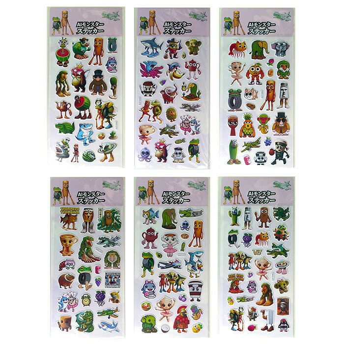 樂天商城 - ★ゆうパケット★AIモンスター　ステッカー【12個入り】キャラクター　おもちゃ　イベント　景品　シール