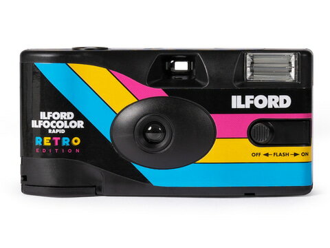 ILFORDのフィルム入り使いきりカメラ [商品詳細] フィルム種類：カラーフィルム フィルム感度：ISO400 撮影枚数：27枚 使用期限：2025年5月